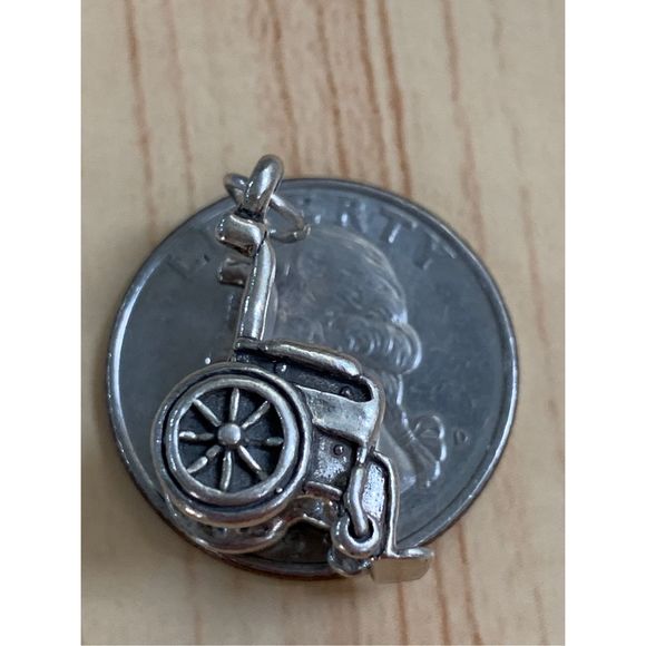 Wheelchair Sterling Silver Jewelry Charm - Picture 3 of 8
